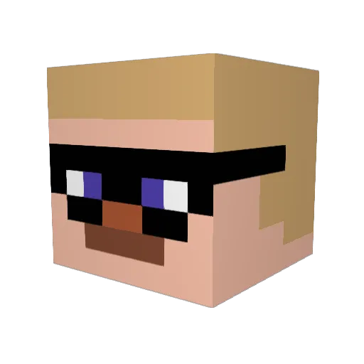 azsz Minecraft avatar head, 3D render