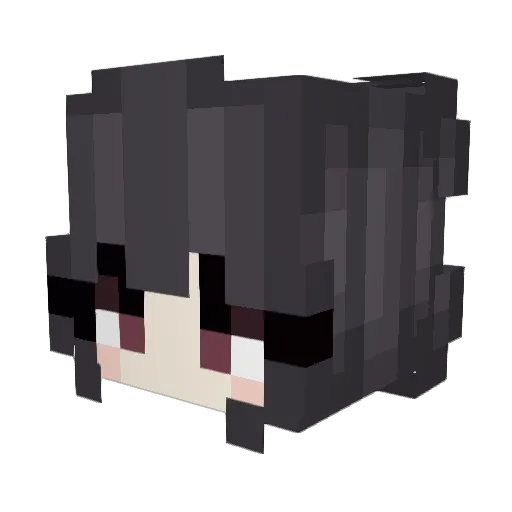 azu Minecraft avatar head, 3D render