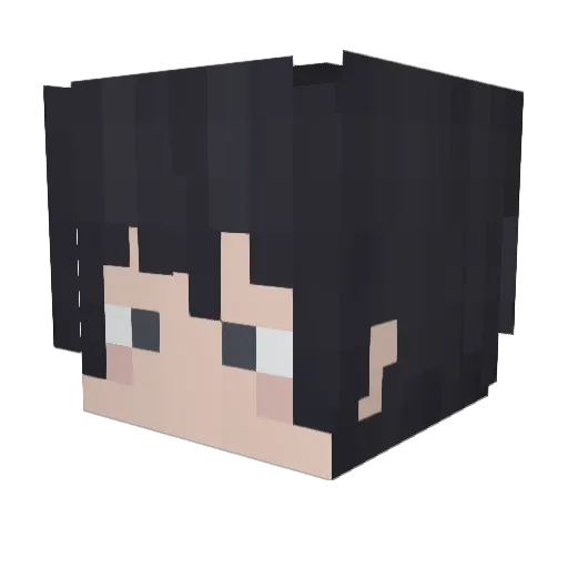 azu_blue Minecraft avatar head, 3D render
