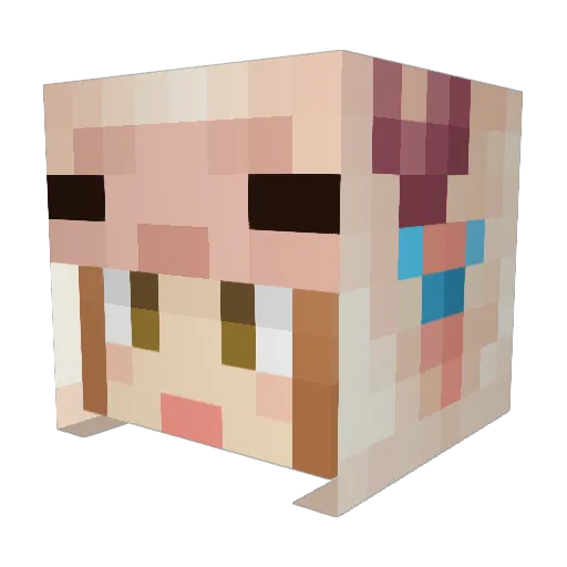 azuharuP Minecraft avatar head, 3D render