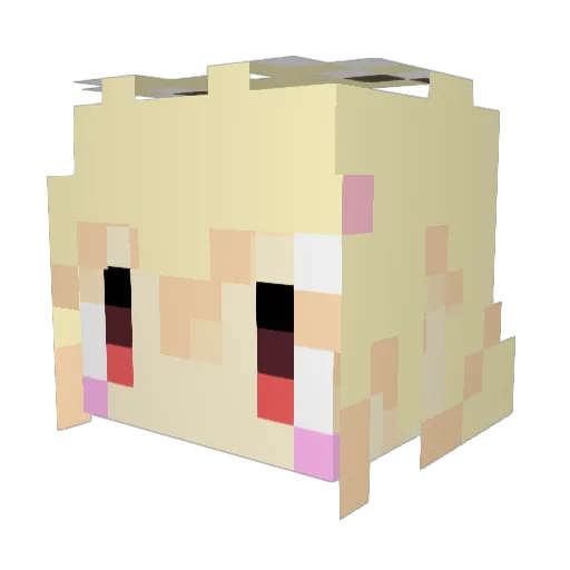 azuki_wan Minecraft avatar head, 3D render