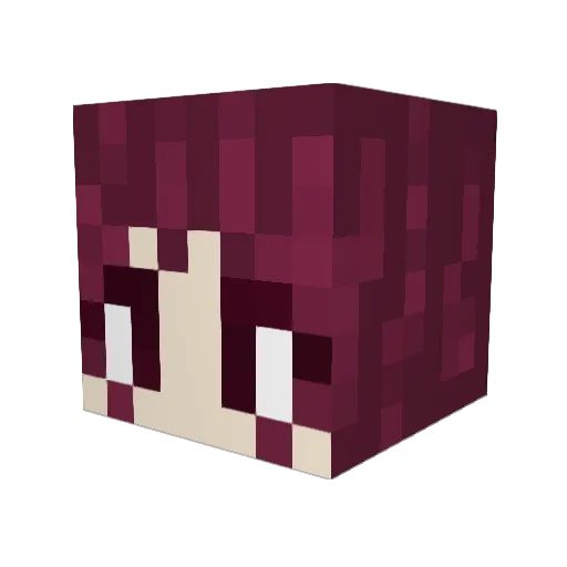 azukiell Minecraft avatar head, 3D render