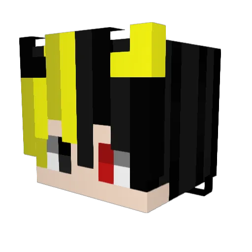 azukikiki Minecraft avatar head, 3D render