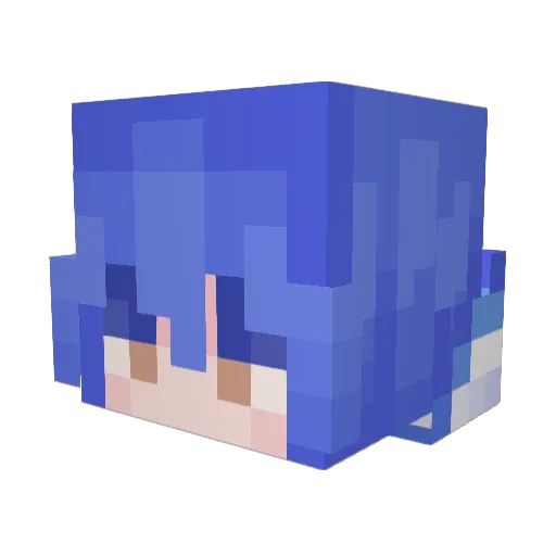azul_sama Minecraft avatar head, 3D render