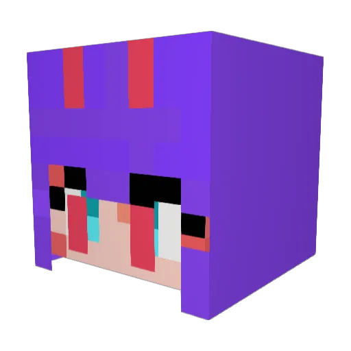 azulita_x Minecraft avatar head, 3D render
