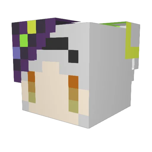 azumikku Minecraft avatar head, 3D render