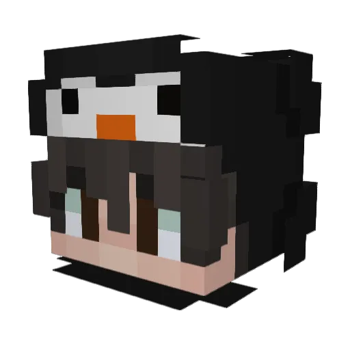 azunzun Minecraft avatar head, 3D render