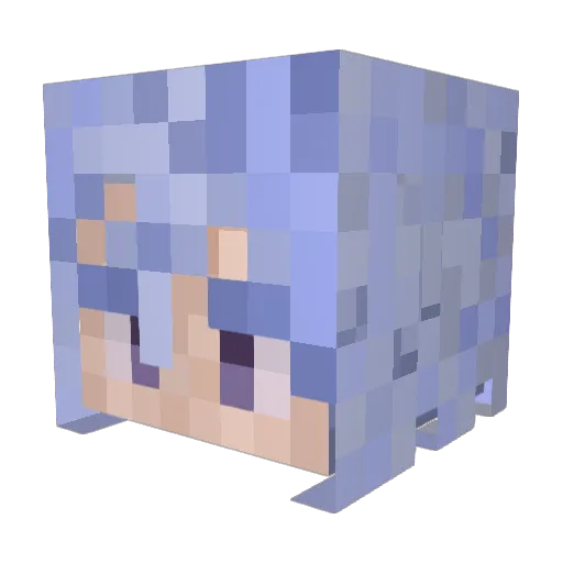 azureblock Minecraft avatar head, 3D render