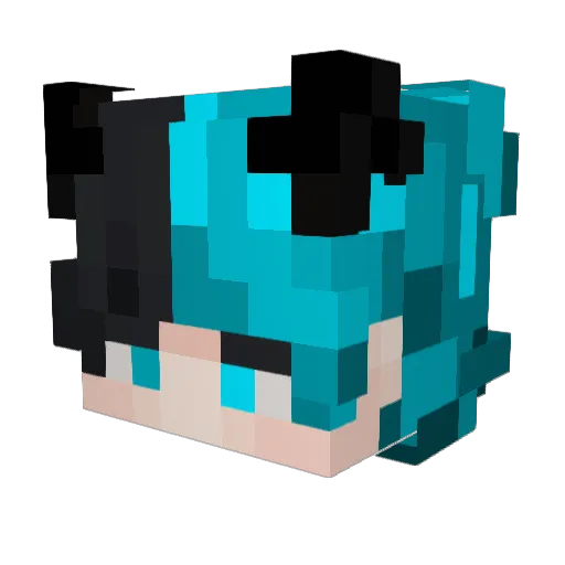 azureeska Minecraft avatar head, 3D render