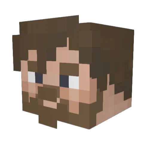 azuroli Minecraft avatar head, 3D render