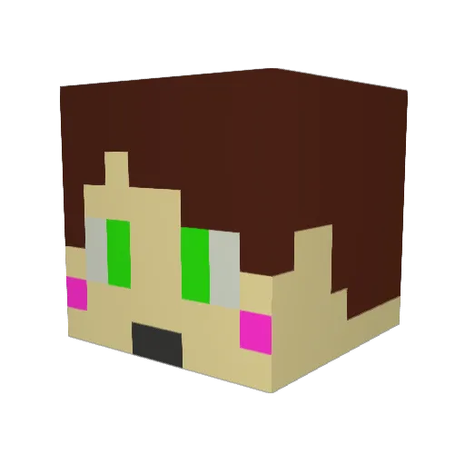 azusa1124 Minecraft avatar head, 3D render