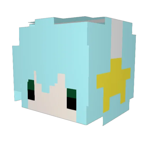 azysfinalproject Minecraft avatar head, 3D render