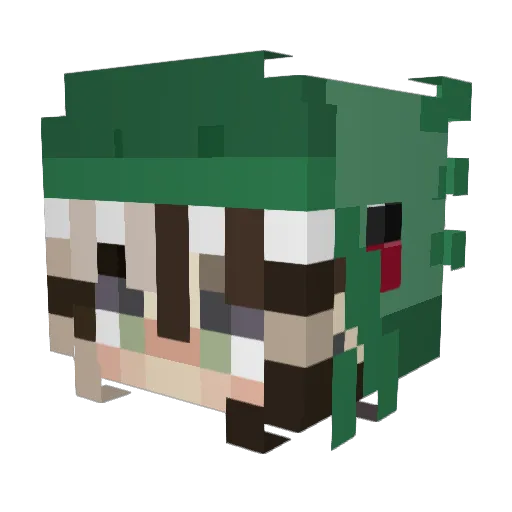 azzail Minecraft avatar head, 3D render