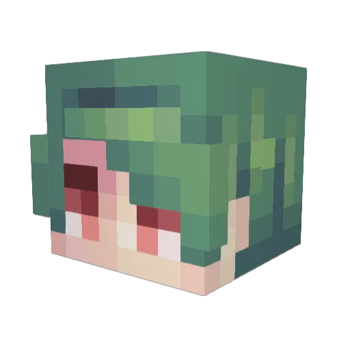 azzronulation Minecraft avatar head, 3D render