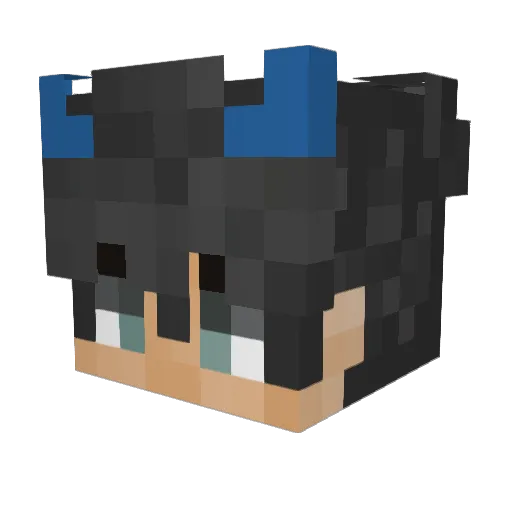 b1uexor Minecraft avatar head, 3D render