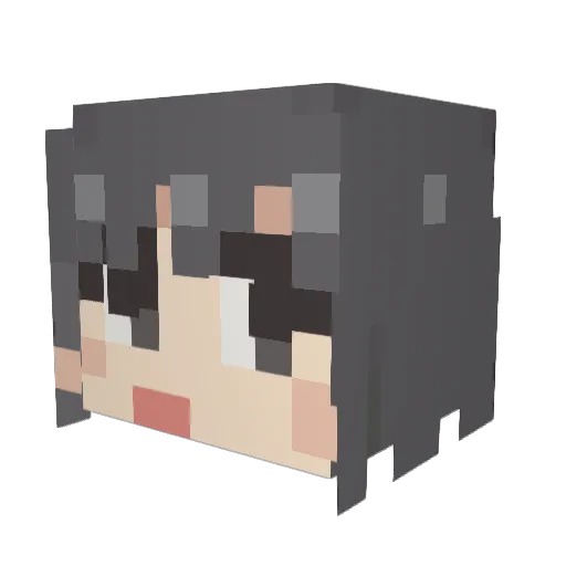 b1urple Minecraft avatar head, 3D render