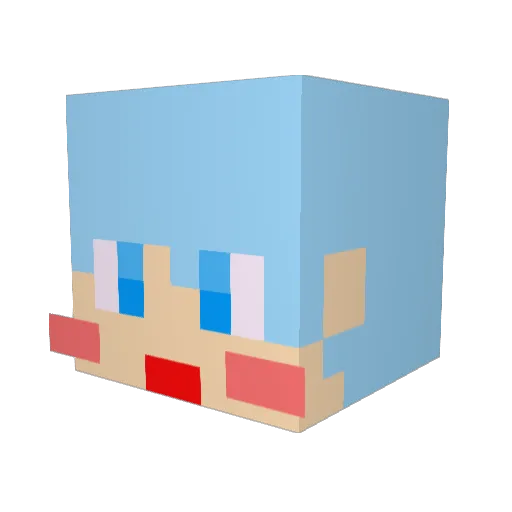 b3578 Minecraft avatar head, 3D render