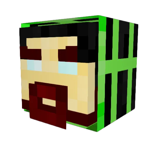 bSAB Minecraft avatar head, 3D render