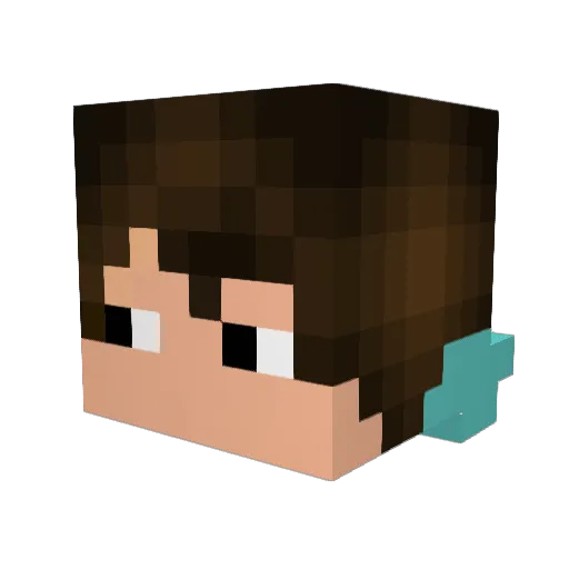b_au Minecraft avatar head, 3D render