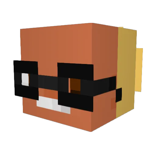 b_justice06 Minecraft avatar head, 3D render