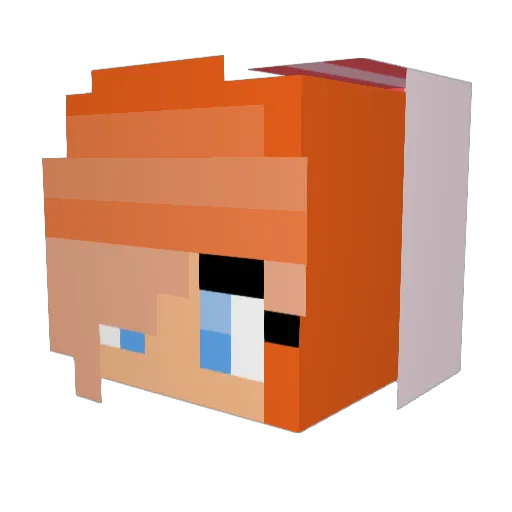 b_m_l_p Minecraft avatar head, 3D render