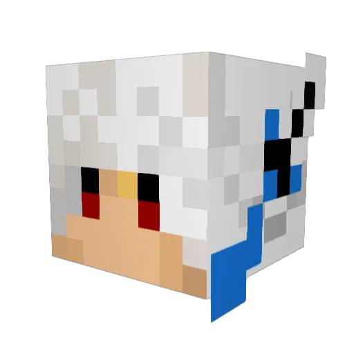 ba_cha Minecraft avatar head, 3D render