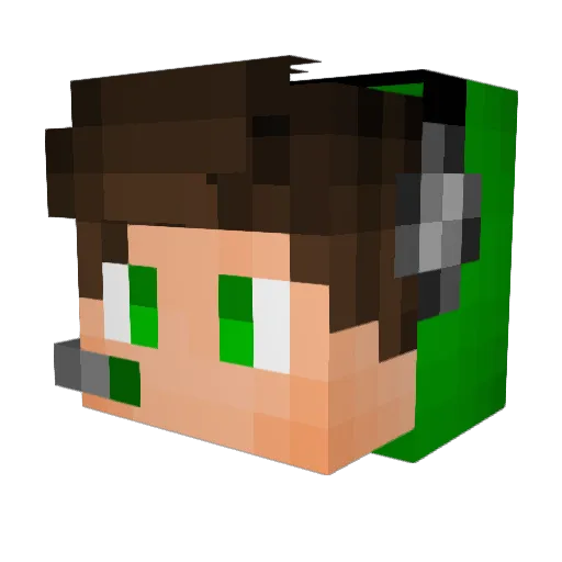 baasuto Minecraft avatar head, 3D render