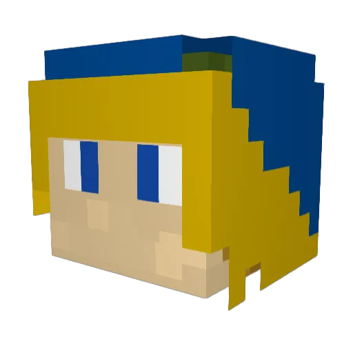 babaNic Minecraft avatar head, 3D render