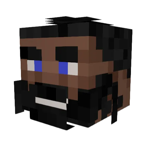 baba_vuna Minecraft avatar head, 3D render