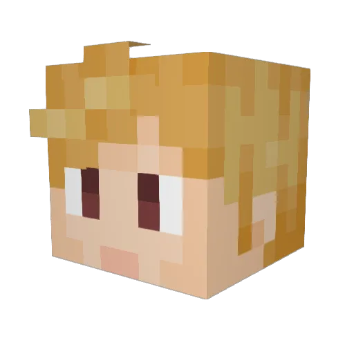 babaluga Minecraft avatar head, 3D render