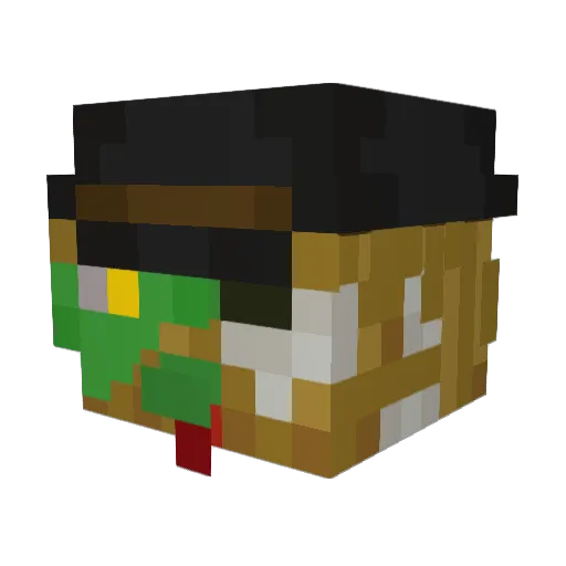 babaooo Minecraft avatar head, 3D render