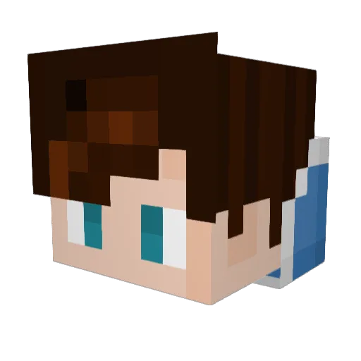 babbian Minecraft avatar head, 3D render