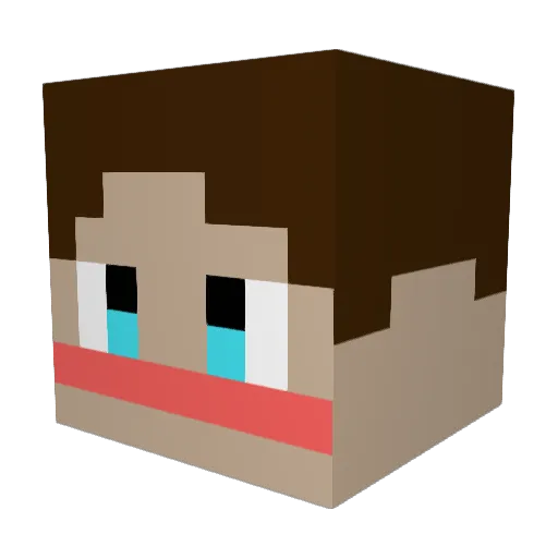 babbysnack Minecraft avatar head, 3D render