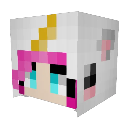 babetteunicorn Minecraft avatar head, 3D render