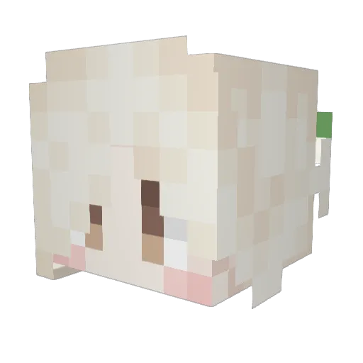 babiinum Minecraft avatar head, 3D render