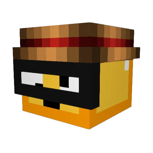 baboluffy Minecraft avatar head, 3D render