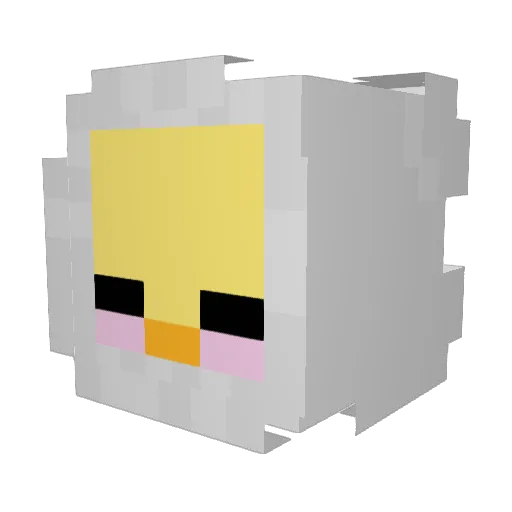 baboyou Minecraft avatar head, 3D render