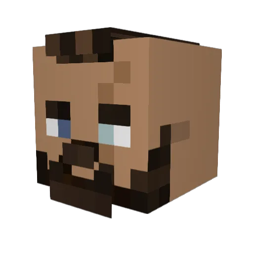 babycau Minecraft avatar head, 3D render