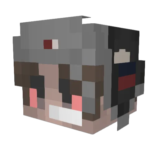 babyghost Minecraft avatar head, 3D render