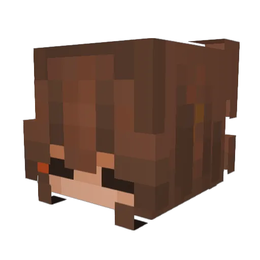 babygrl Minecraft avatar head, 3D render
