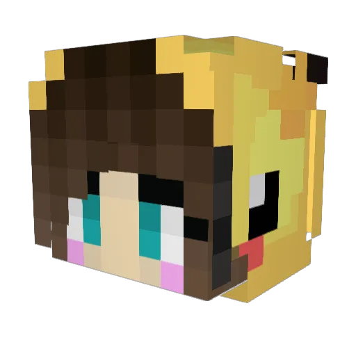 babyhari Minecraft avatar head, 3D render