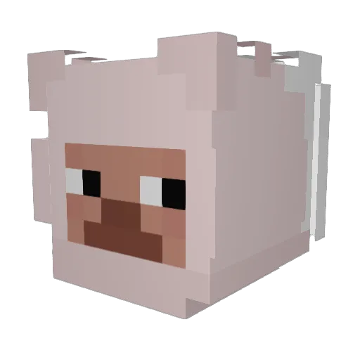 babyhee Minecraft avatar head, 3D render