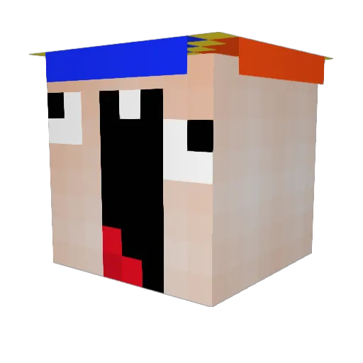 babyshkotta Minecraft avatar head, 3D render