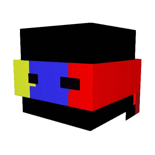 bacck Minecraft avatar head, 3D render