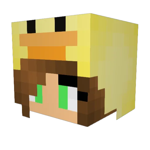 backbrot Minecraft avatar head, 3D render