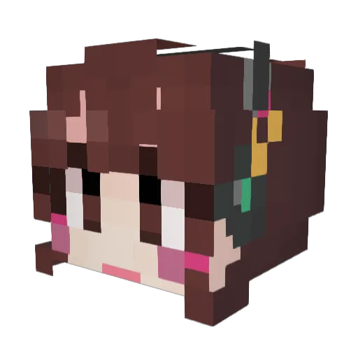backsil Minecraft avatar head, 3D render