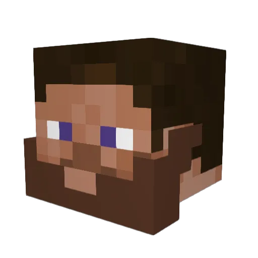 bacriti Minecraft avatar head, 3D render