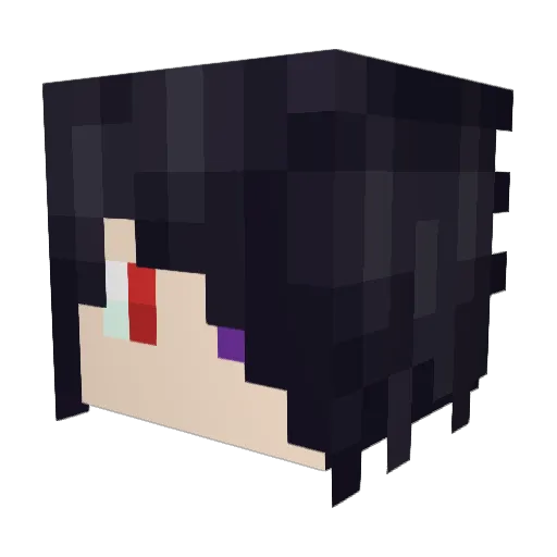 badack Minecraft avatar head, 3D render