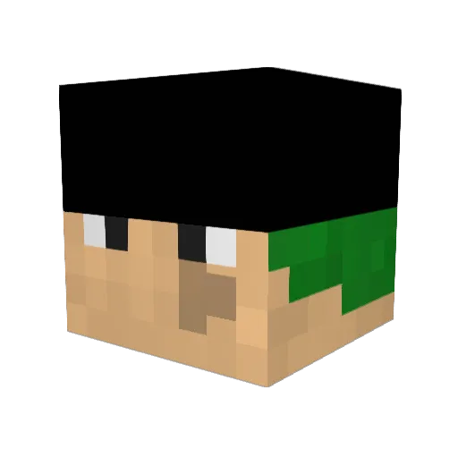 badasboom Minecraft avatar head, 3D render