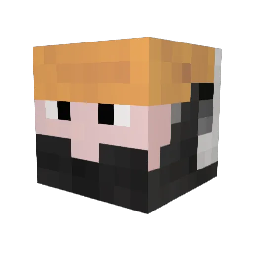 badases Minecraft avatar head, 3D render
